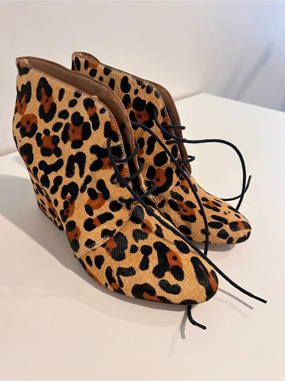 Kate Spade Leopard Print Lace-Up Heels